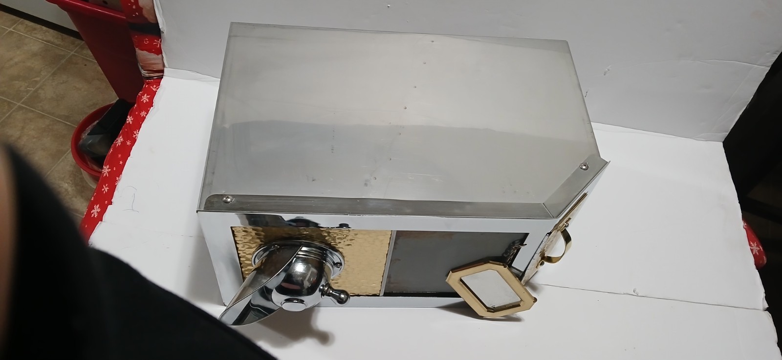 Antique 1930s Coffee Bean Dispenser General Store Metal Bin Counter Display Sign