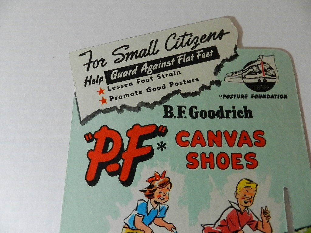 VINTAGE ADVERTISING SIGN / STORE DISPLAY- B.F. GOODRICH CANVAS SHOES FOR KIDS