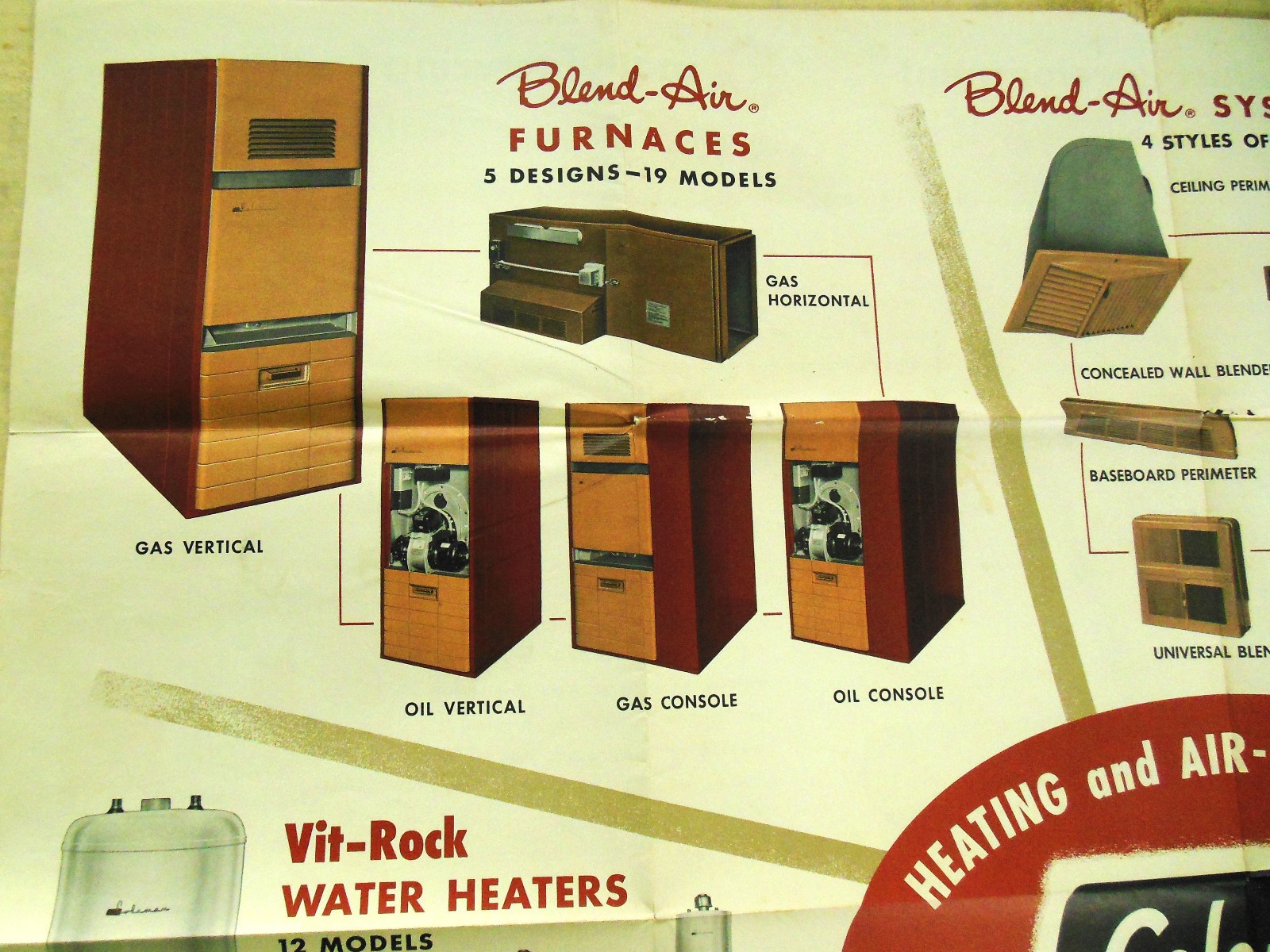 1950s Coleman Furnace & A/C Litho Poster, Sales & Motivational – Large 44″x34″