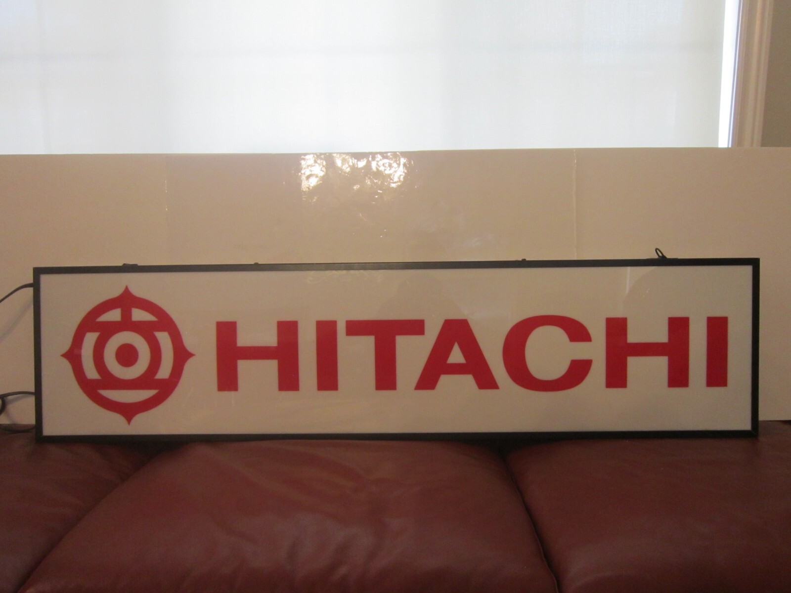 Vintage SONY SERVICE DEPOT & HITACHI Double Sided Lighted Store Display Sign 4′