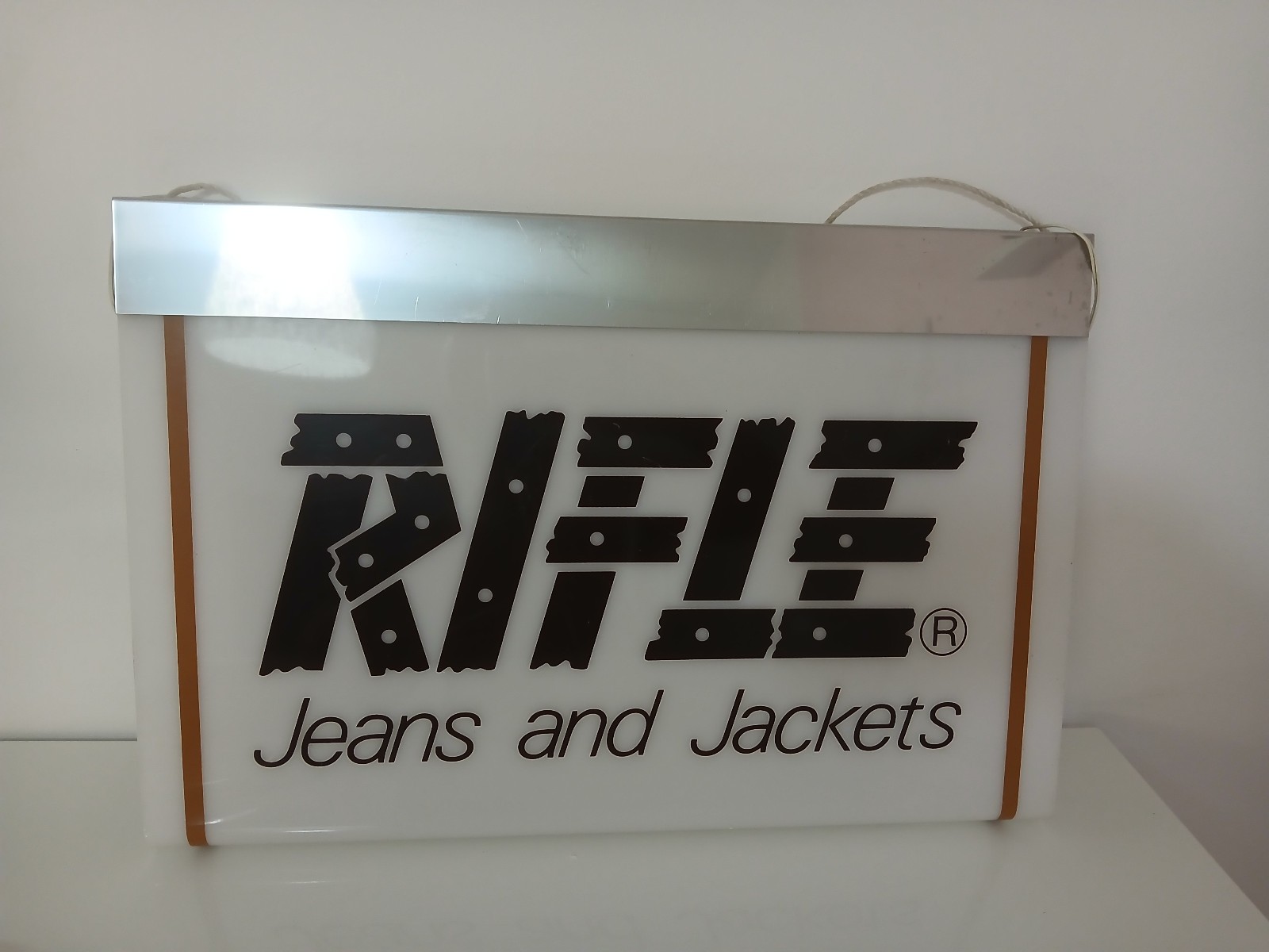 Vintage 80s RIFLE Jeans Light Sign Two Sided Advertising Sign Rare