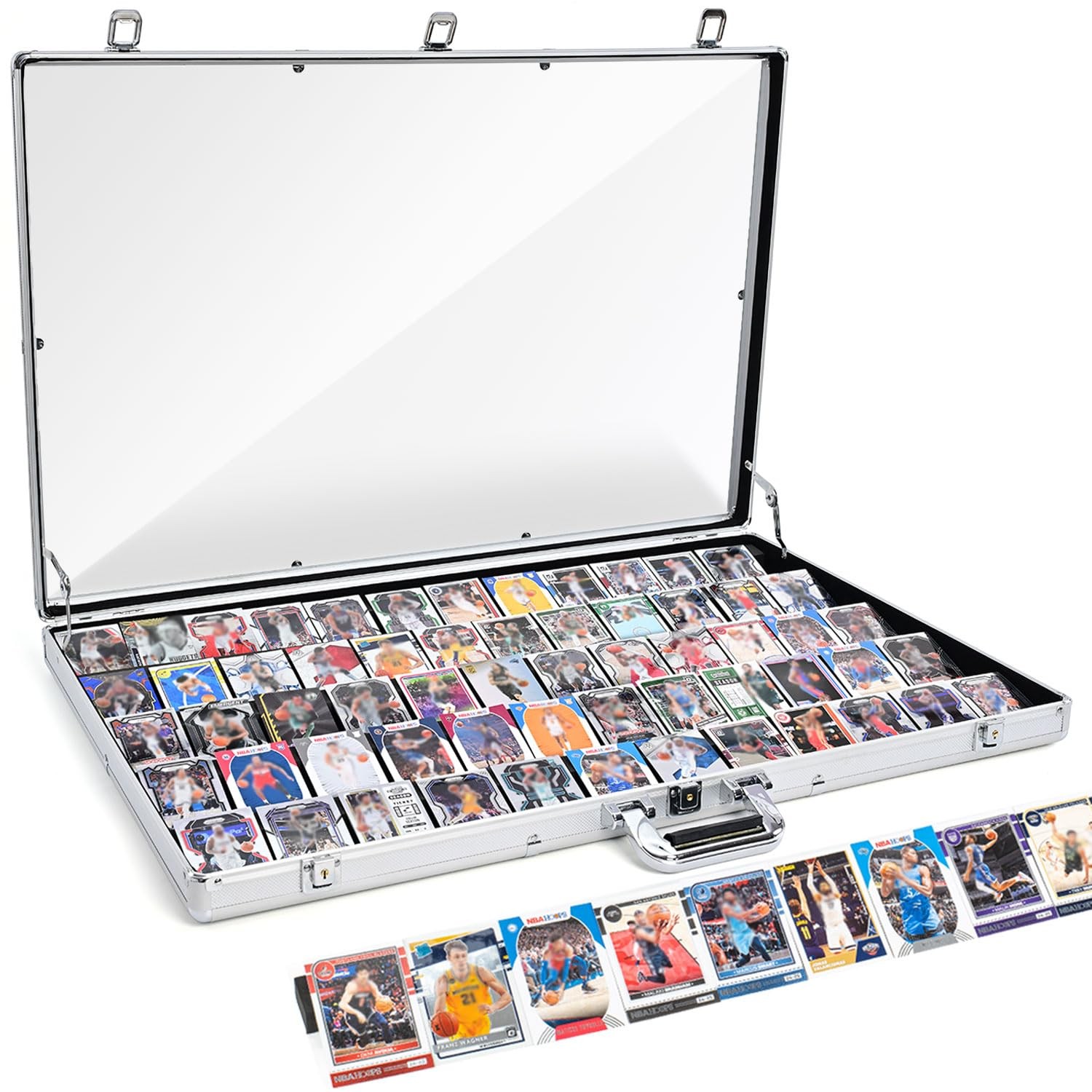 CoJewe Trade Show Display Case – Large Aluminum 1 Piece | 34″x22″, Silver