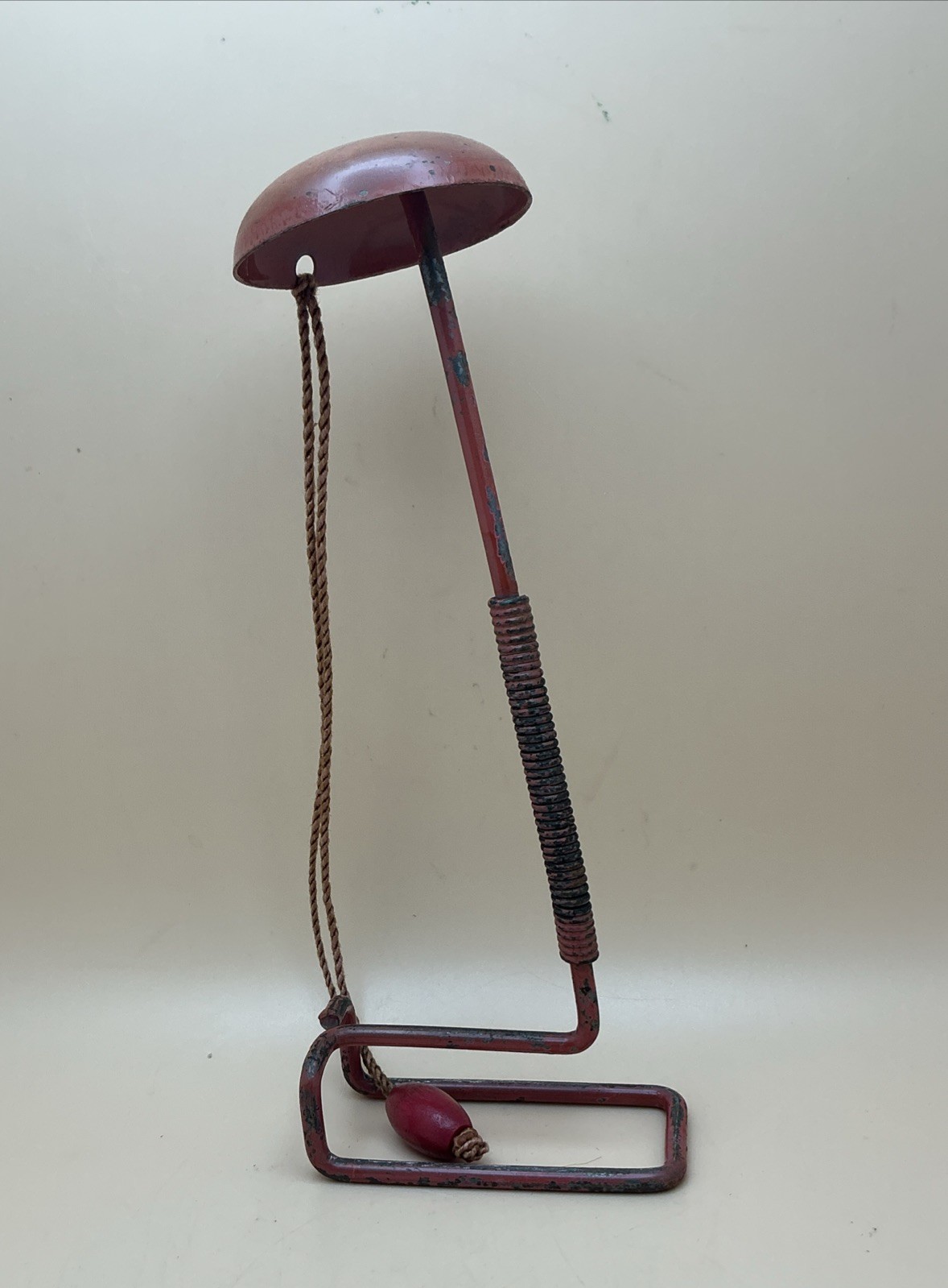 Vintage Hat or Wig Display Stand, Metal, Pullback String, Store Display 1920/30s