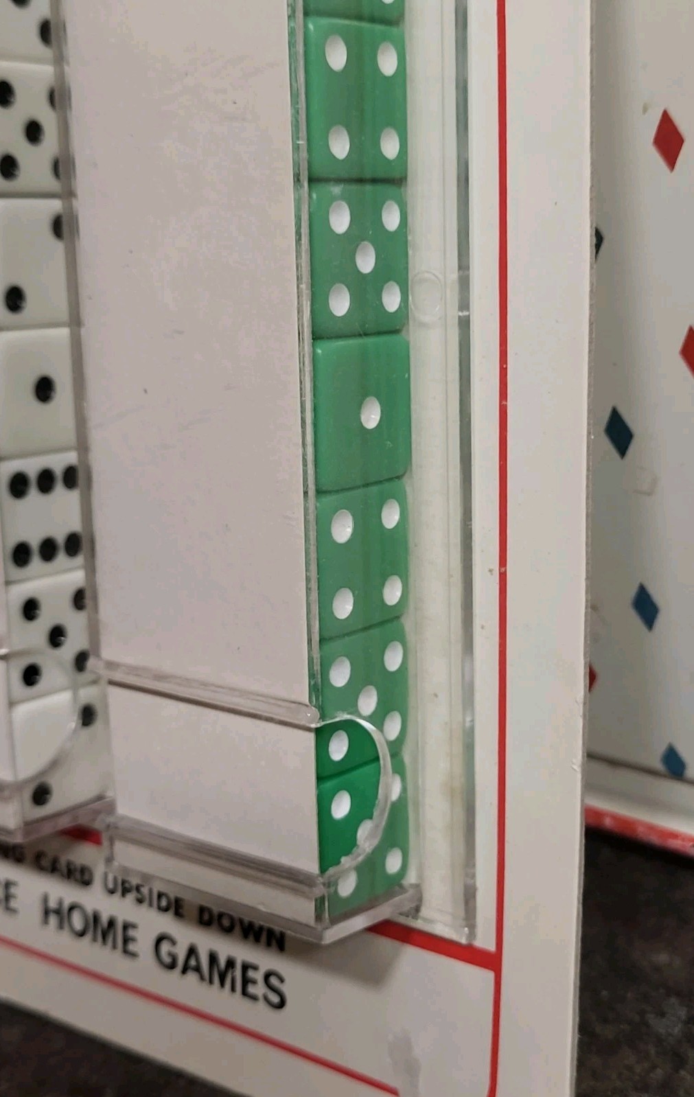 Vintage Dice Store Display, Full Never Used , Red White Green, 1960s Star