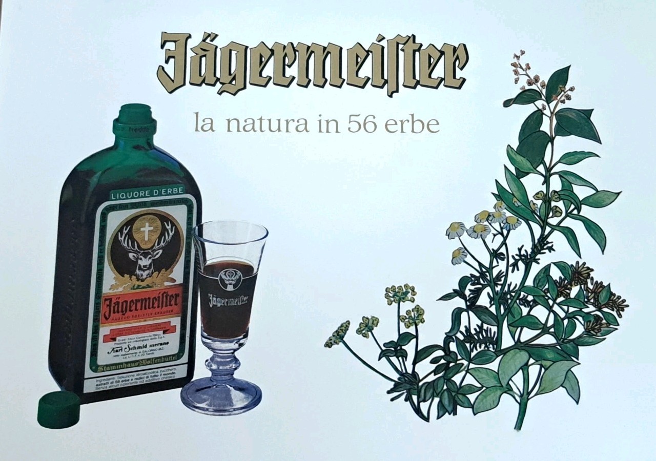 JAGERMEISTER BITTER LIQUEUR ADVERTISING MIRROR SIGN FRAME-70s-VINTAGE