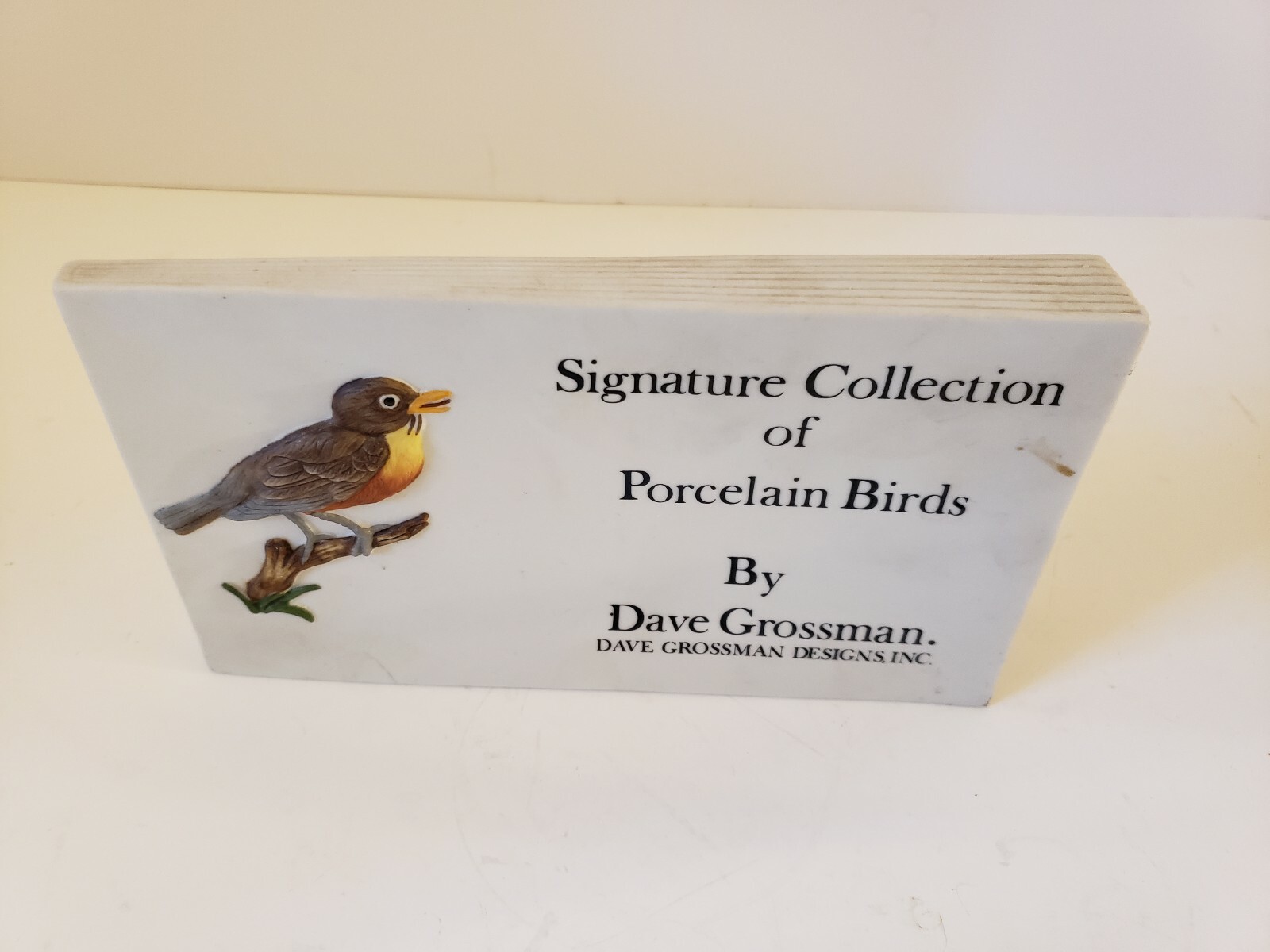 Vintage DAVE GROSSMAN Porcelain Birds Dealer Store Advertising Display Sign RARE