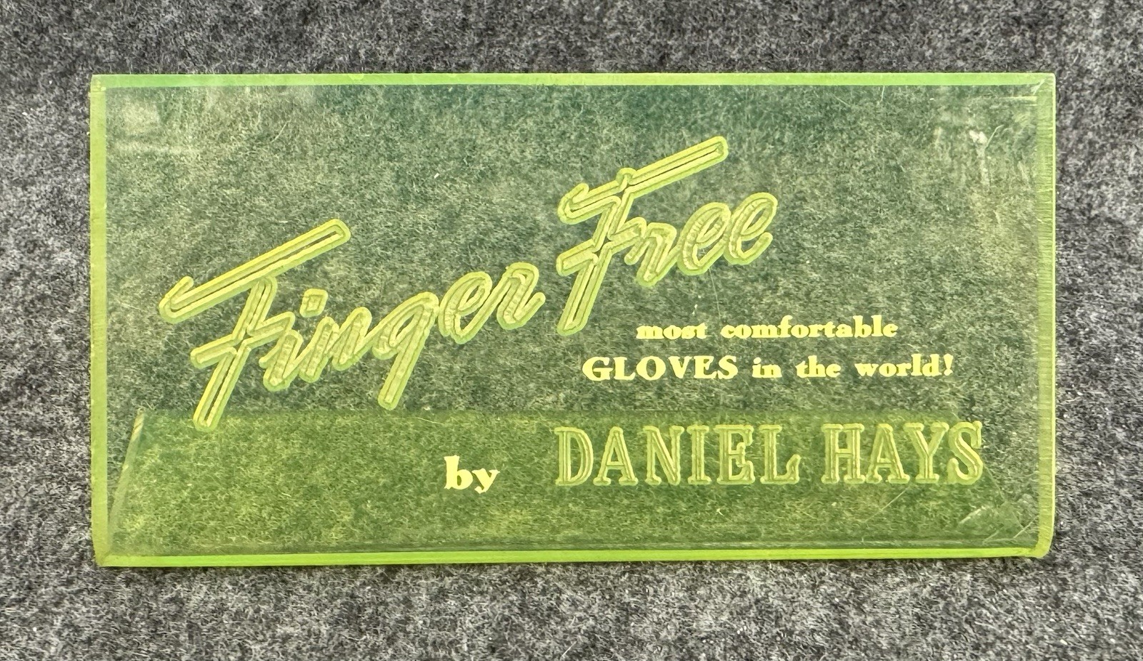 DANIEL HAYS Finger Free Driving Gloves Vintage Counter Display Store Sign POS