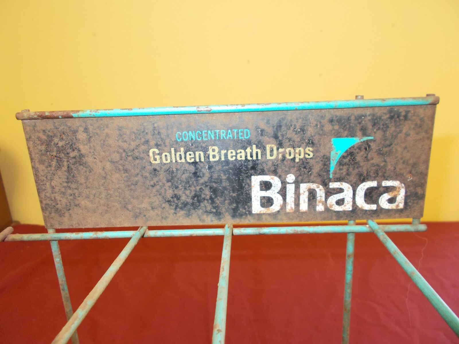 VINTAGE BINACA BREATH DROPS STORE DISPLAY RACK COUNTER TOP ADVERTIZNG SIGN