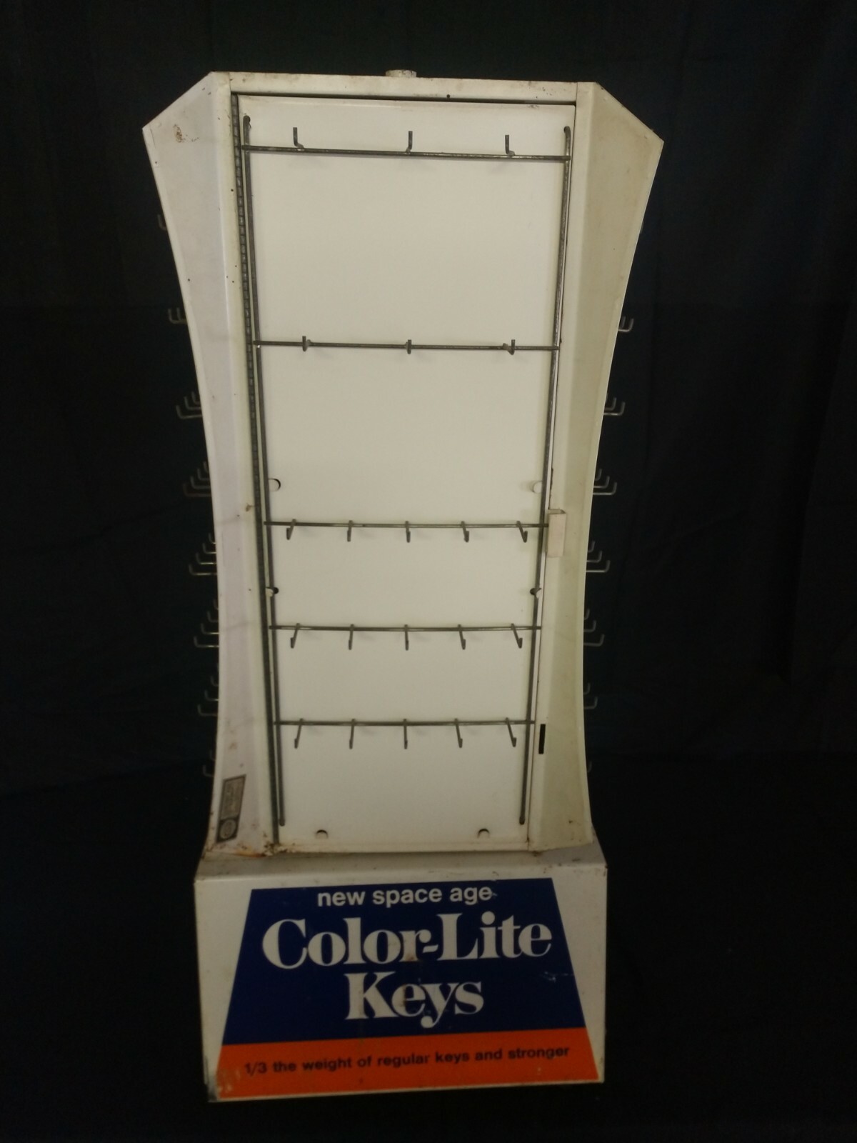 Vintage Rotating Color Lite Key Display Rack With Storage