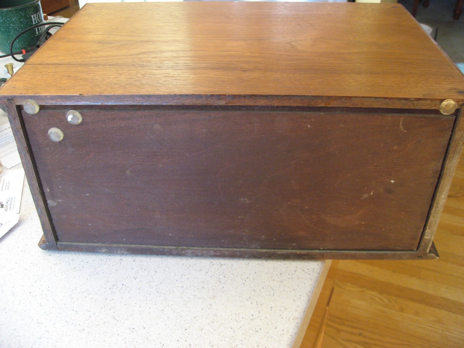 Vintage Sewing Machine and Needles Store Display Two Drawer Cabinet