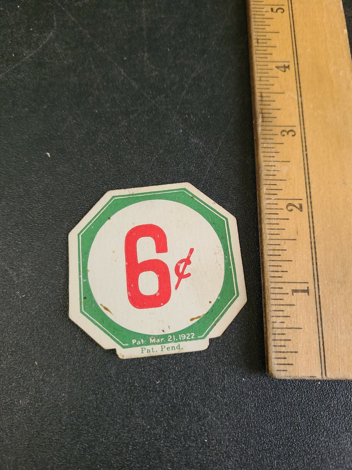 Vintage 1922 Country Store Shelf Price Tag 2×2 6c