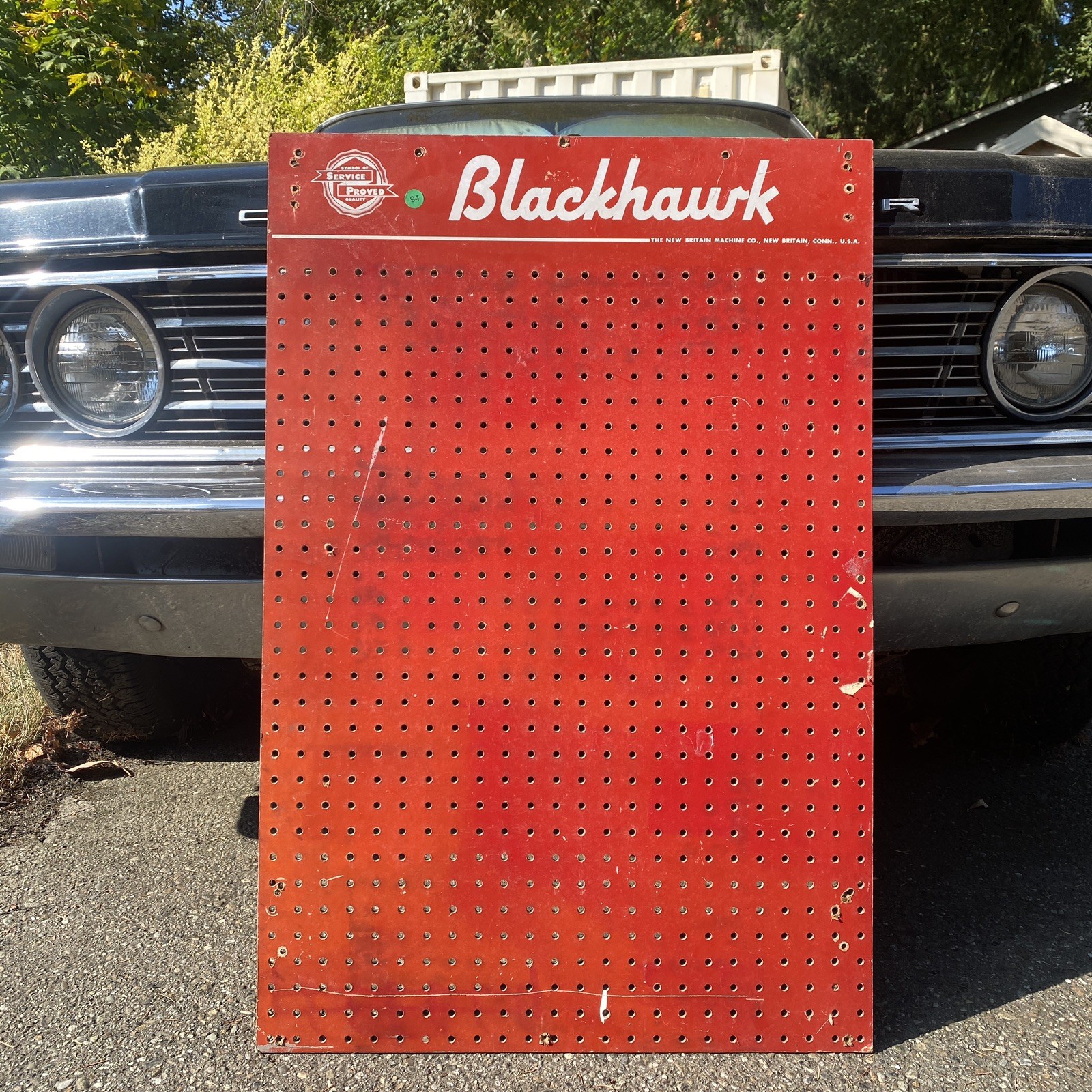 Vintage Blackhawk Tools Store Display Pegboard 24×36” Red 2x3ft