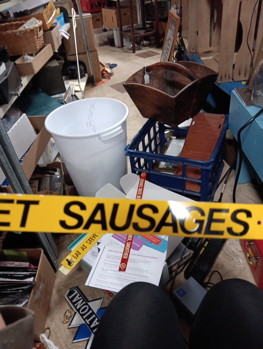 SS Tin Eat Schiffners Sweet Sausages Sign