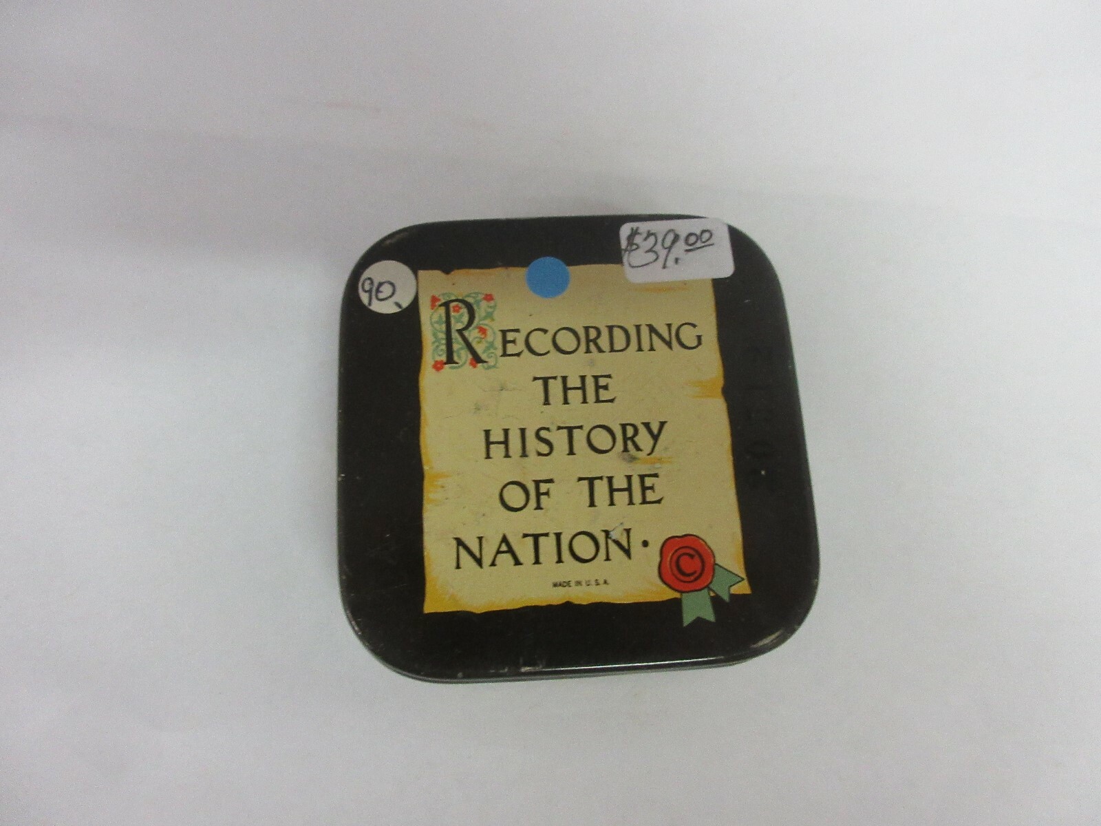 VINTAGE ADVERTISING TYPEWRITER RIBBON BEAVER RIBBON COLLECTIBLE TIN 90-