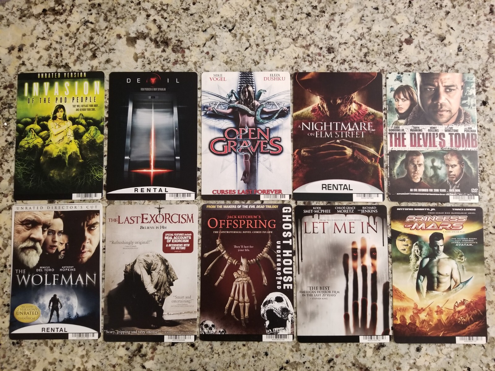 HORROR MOVIE Mini-Poster/Rental CARDS Devil’s Tomb OFFSPRING Nightmare on Elm St