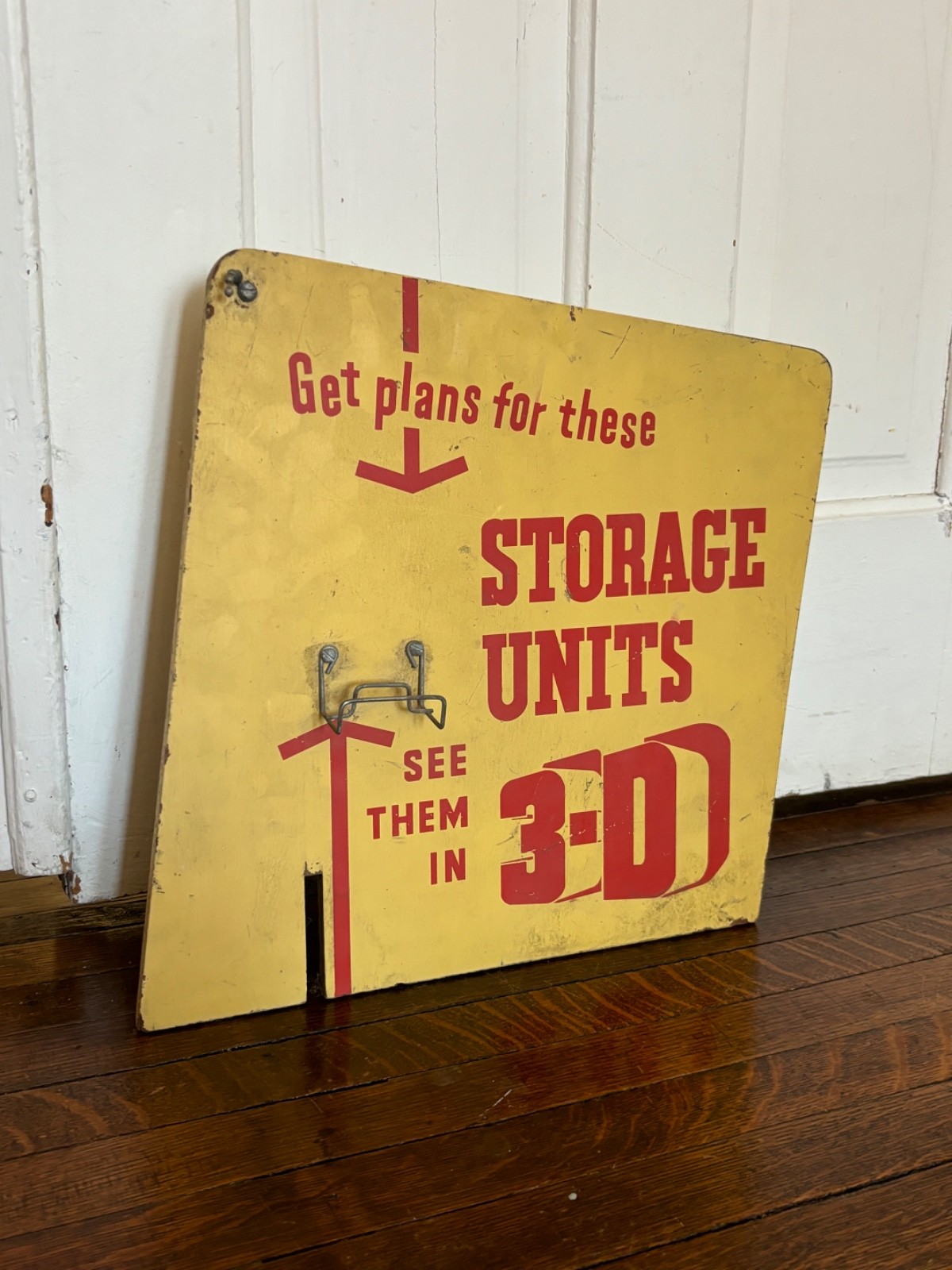 Vintage 3D Storage Unit Sign with Basket Store Gas Oil feed seed business
