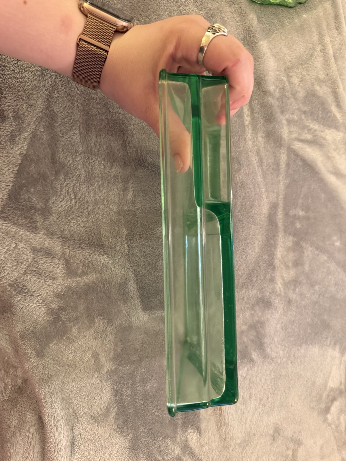 Clarks Teaberry Gum Display Tray Uranium Glass
