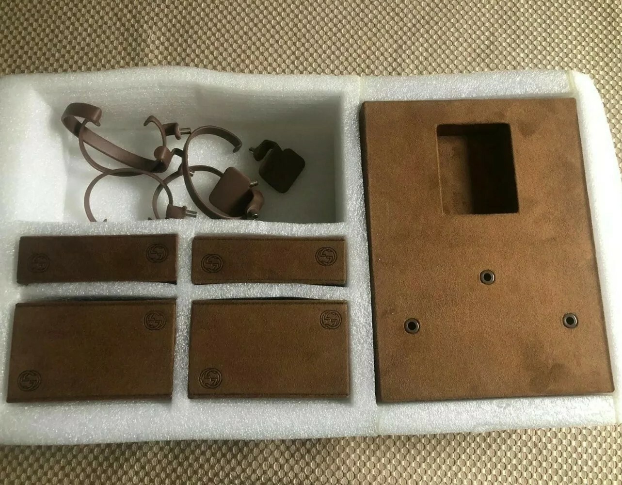 GUCCI GG – RARE SUEDE DISPLAY BOX SET W/ LOGO FOR JEWELRY/WATCHES AUTHENTIC!