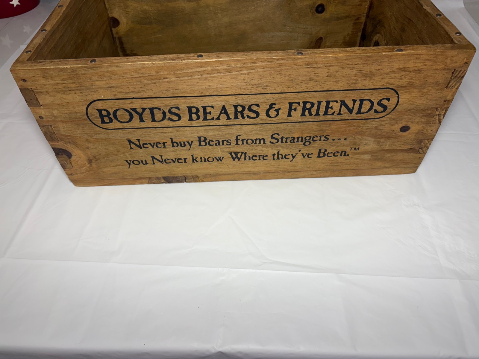 EUC Boyd’s Bears Wooden Crate Box Shelf Large Store Display