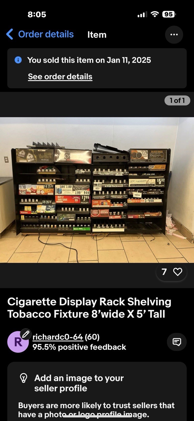 8’ Wide X 8 ‘Tall Cigarette Display Rack Tobacco Fixture. Other Sizes Available
