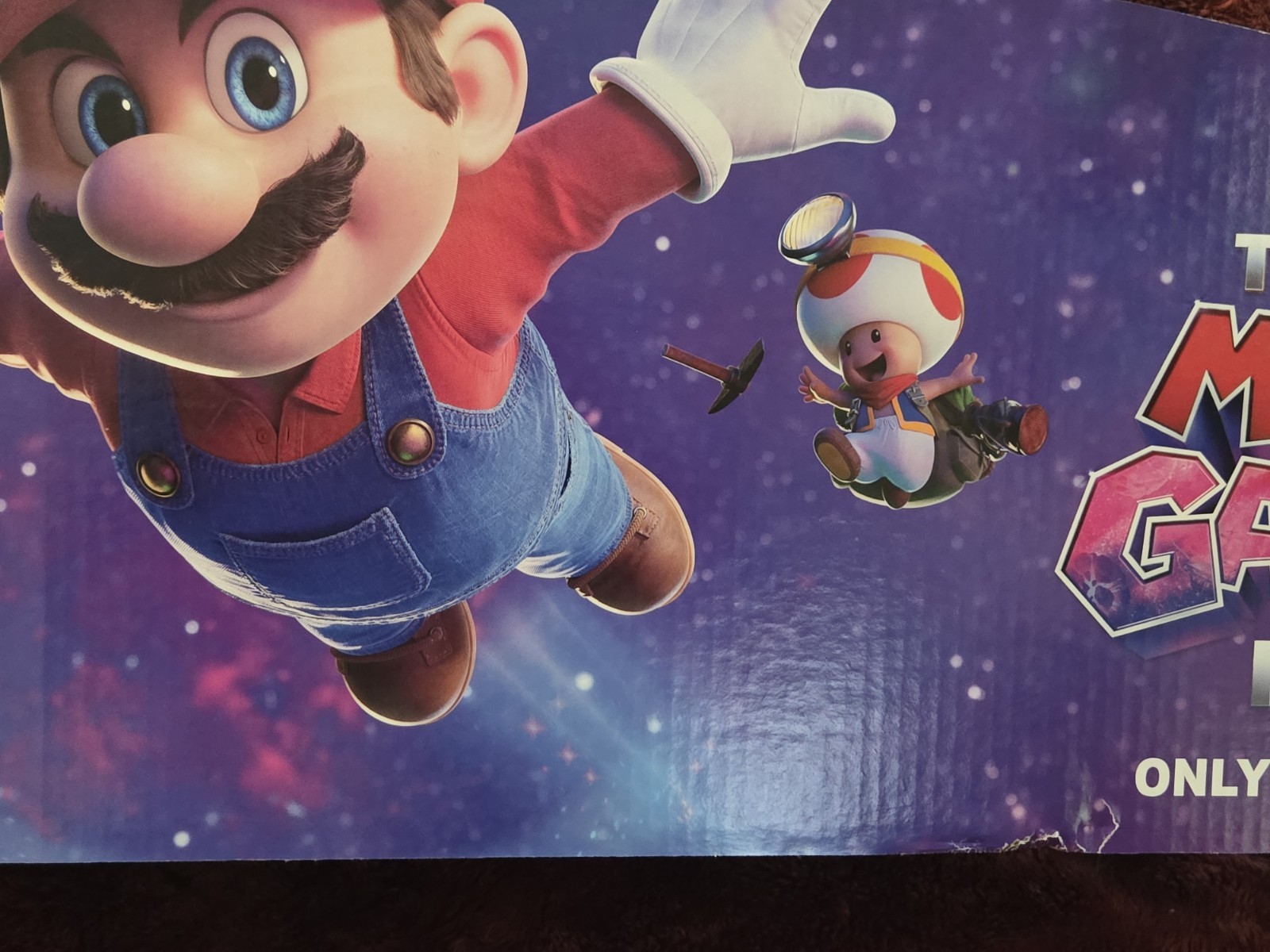 Super Mario Galaxy Movie 47×20 Cardboard Store Display Header Double Sided