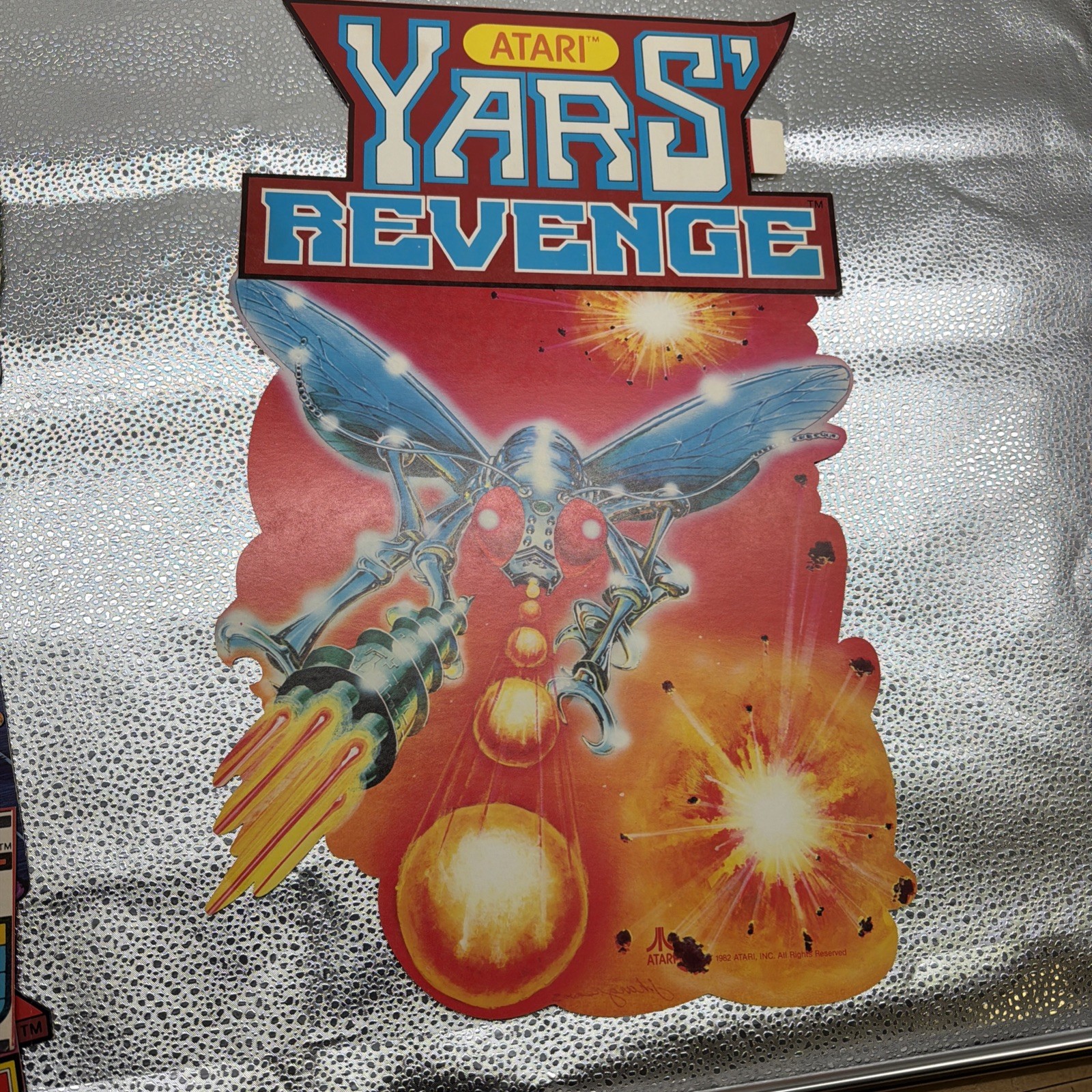 Lot Of 8 Atari Store Display Advertising Sign 1982 Astroids Battle See Pics More