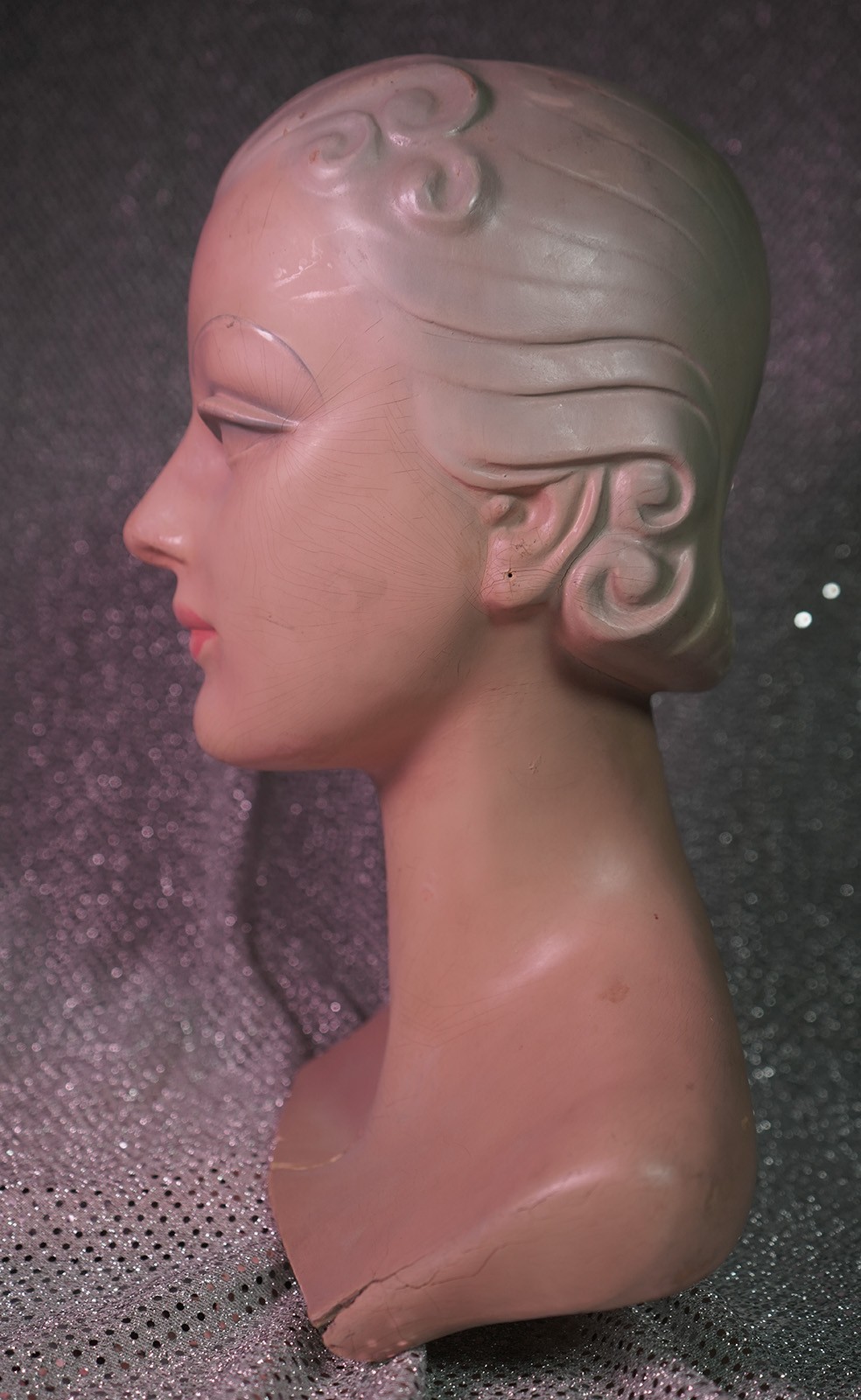 Vintage Art Deco Female Mannequin Head Bust Store Display Antique – Beautiful!