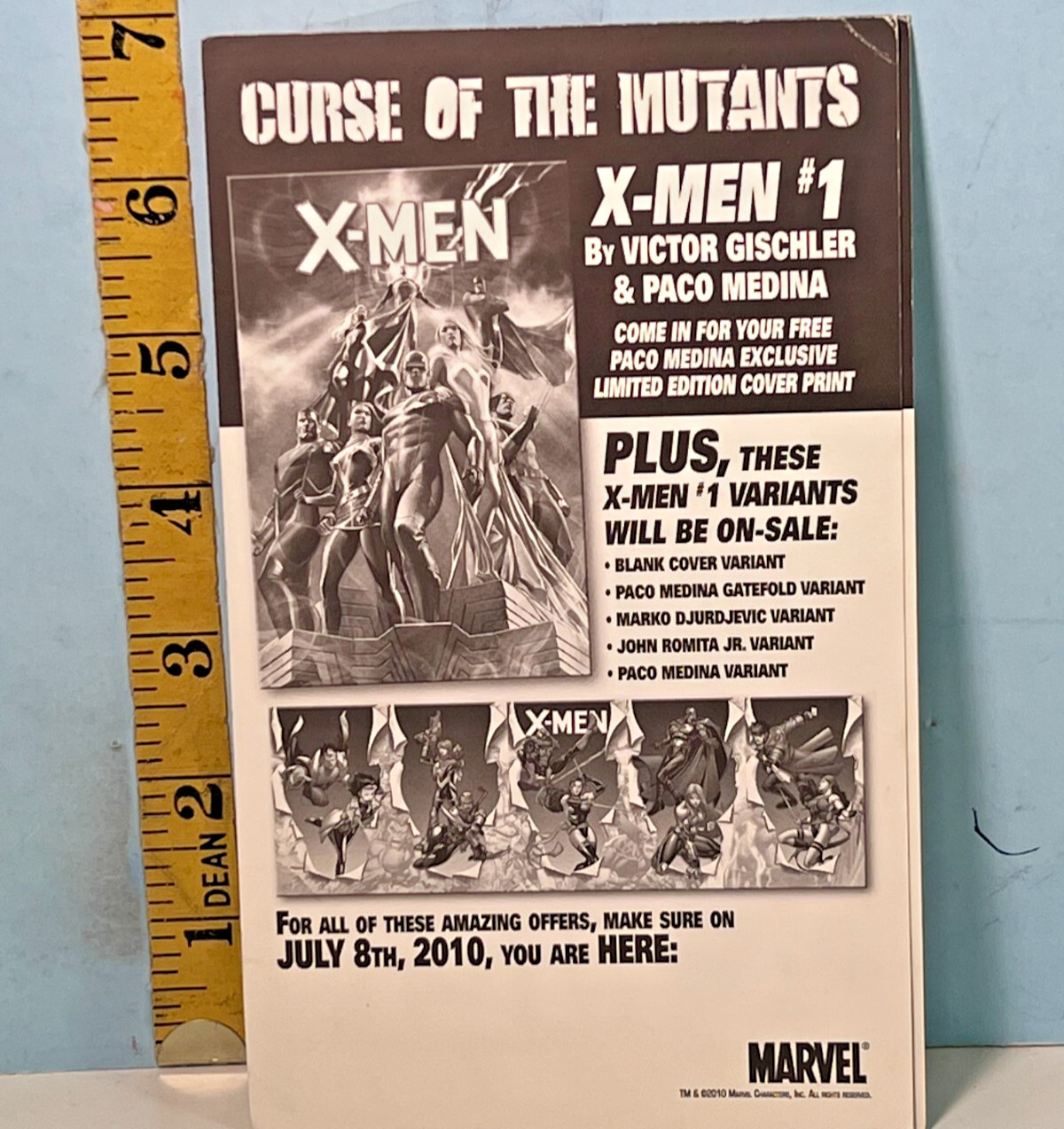 2010 Marvel characters come in for the X-men Day Party Promo Card