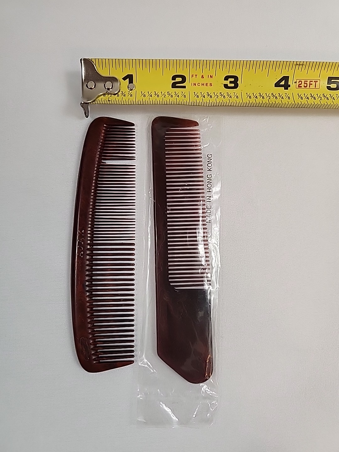 Vintage AJAX Unbreakable Pocket Comb & Unbranded NEW Vtg Comb Brown