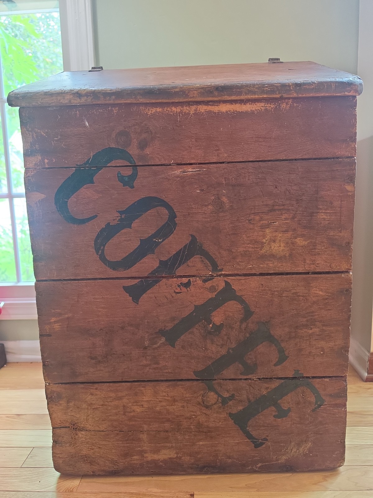 Antique Primitive Coffee General Store Display Bin Storage Box Farm Country READ