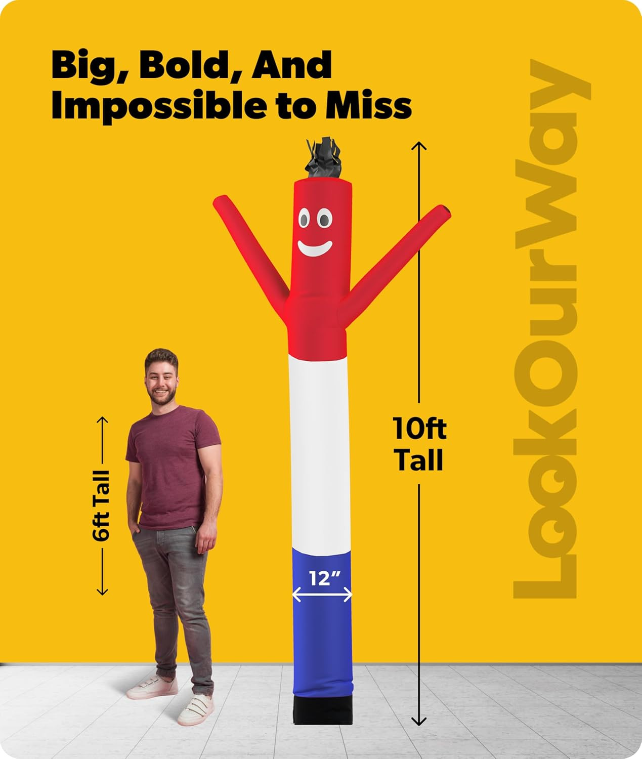 Air Dancers Inflatable Tube Man Attachment – 10 Feet Tall Wacky Waving Inflatabl