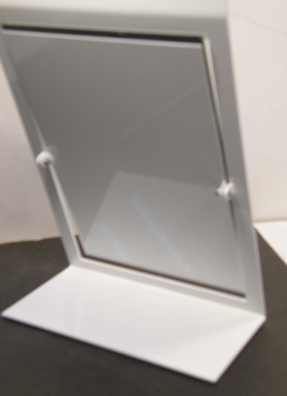 SAFILO EYEWEAR ADVERTISING TABLETOP ENAMEL METAL SWIVEL MIRROR OPTICIAN DISPLAY