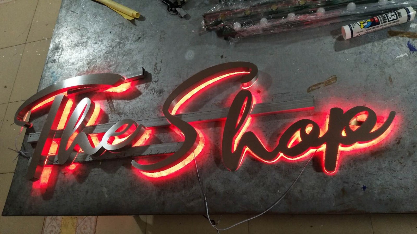 Custom 6” Led Backlit Halolit Channel Letter Signboard Banner outdoor Signs