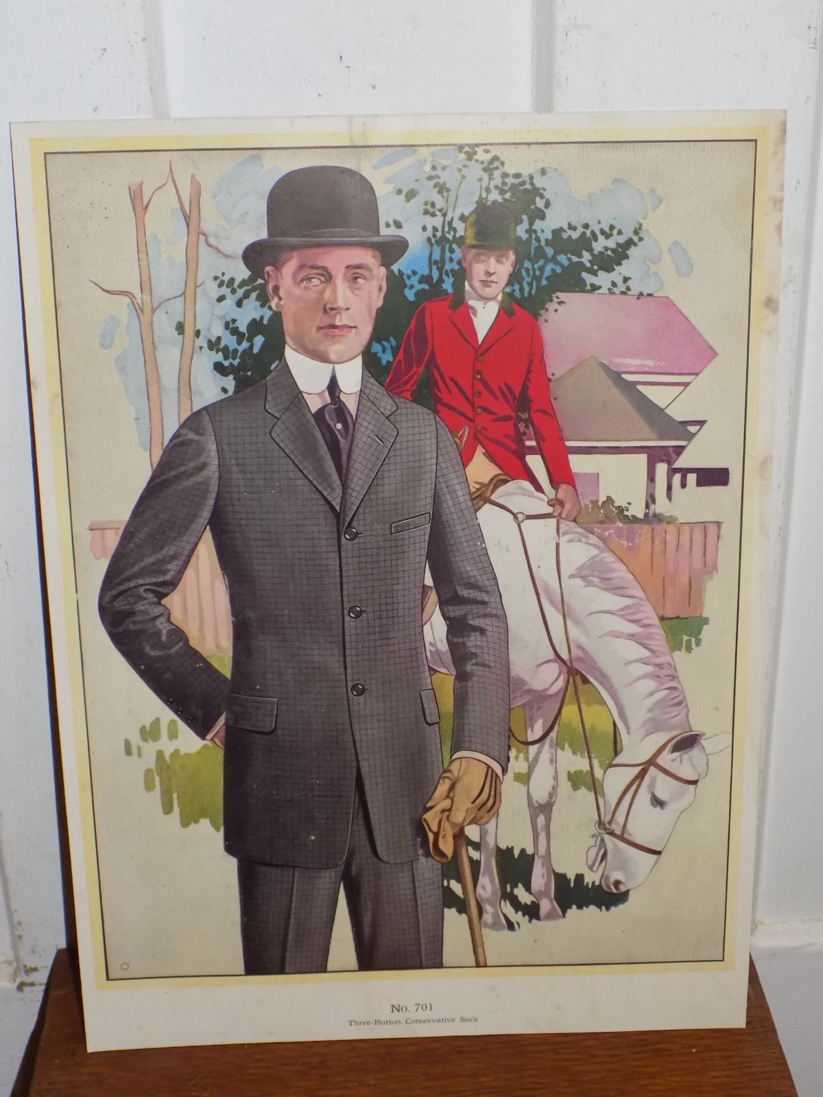 Vintage Men’s Cardboard Fashion Store Display Sign