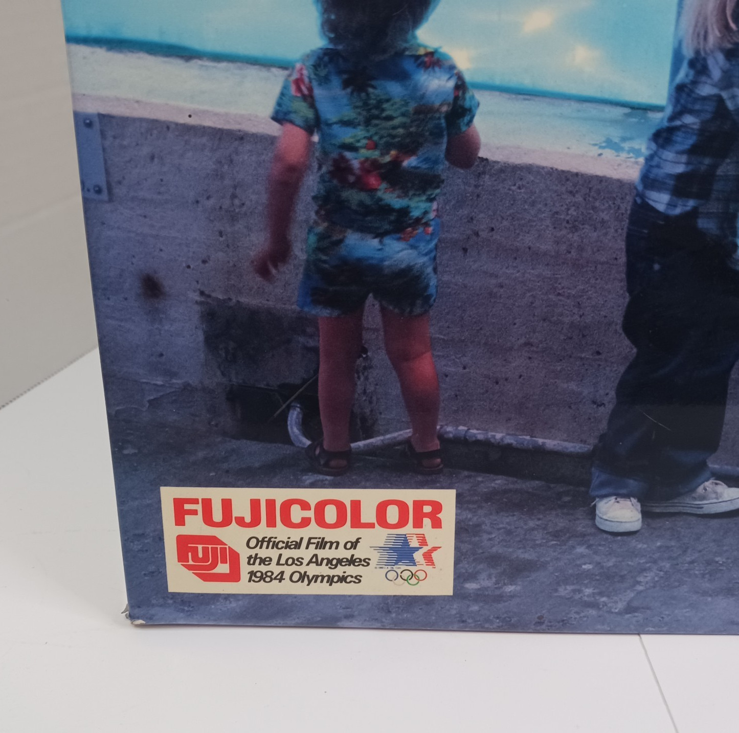 VINTAGE FUJIFILM 1984 OLYMPICS SIGN FUJI CAMERA FILM STORE COUNTER DISPLAY 18×14