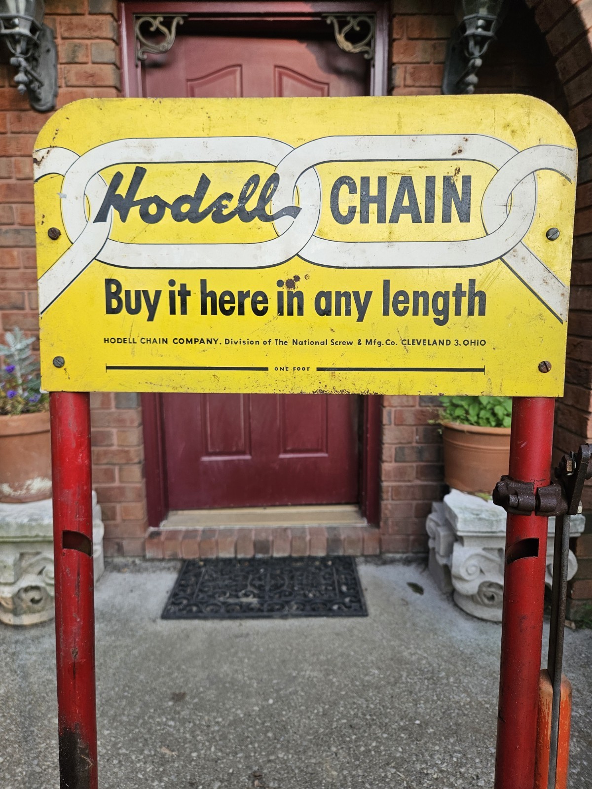 VINTAGE HODELL CHAIN DISPLAY RACK NATIONAL SCREW & MFG CO. CLEVELAND OH ADVERTIS
