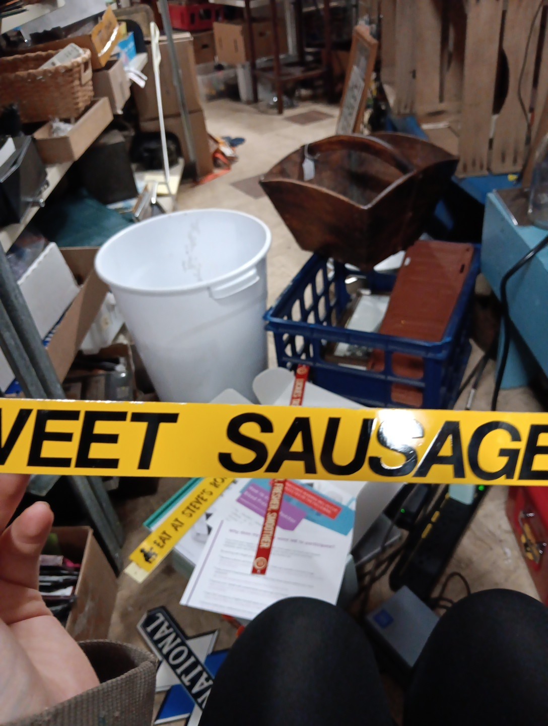 SS Tin Eat Schiffners Sweet Sausages Sign