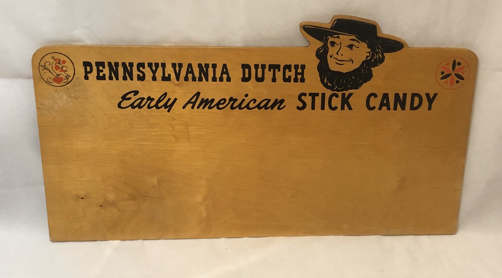 VINTAGE PENNSYLVANIA DUTCH EARLY AMERICAN STICK CANDY WOOD SIGN DISPLAY AMISH