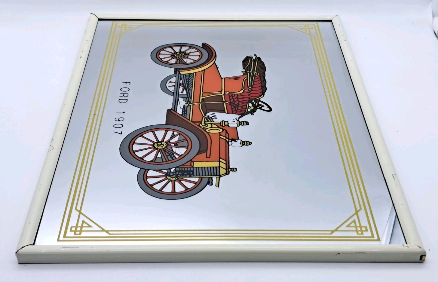 MIRROR ADVERTISING FRAME/FRAME-FORD 1907 VINTAGE CAR/OLD CAR-VINTAGE