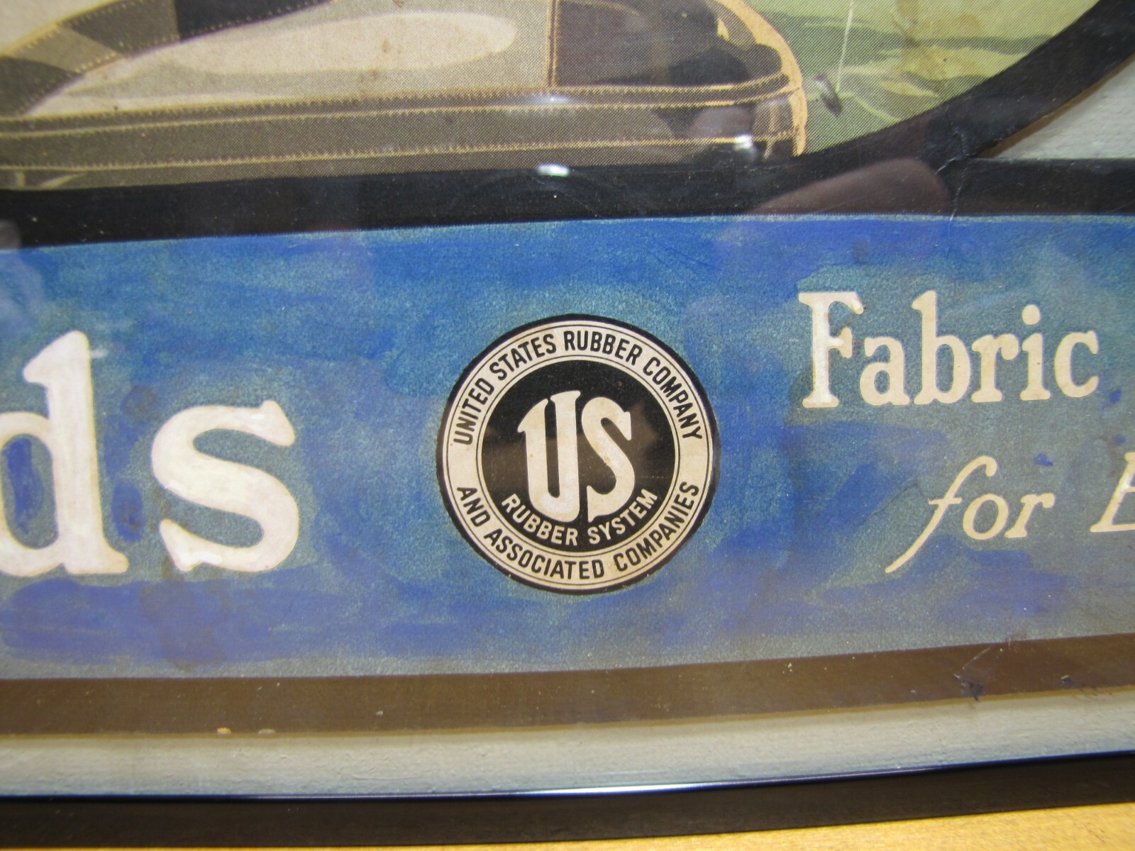 KEDS SNEAKERS FABRIC FOOTWEAR Old Store Display Ad Sign UNITED STATES RUBBER Co