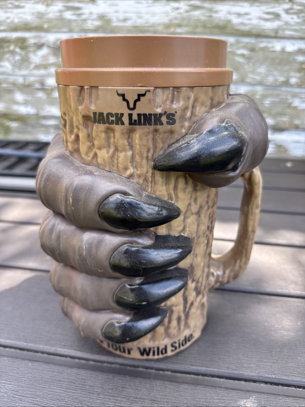 Jack Links Beef Jerky Store Display -Plastic Advertising Cup -Sasquatch Hand