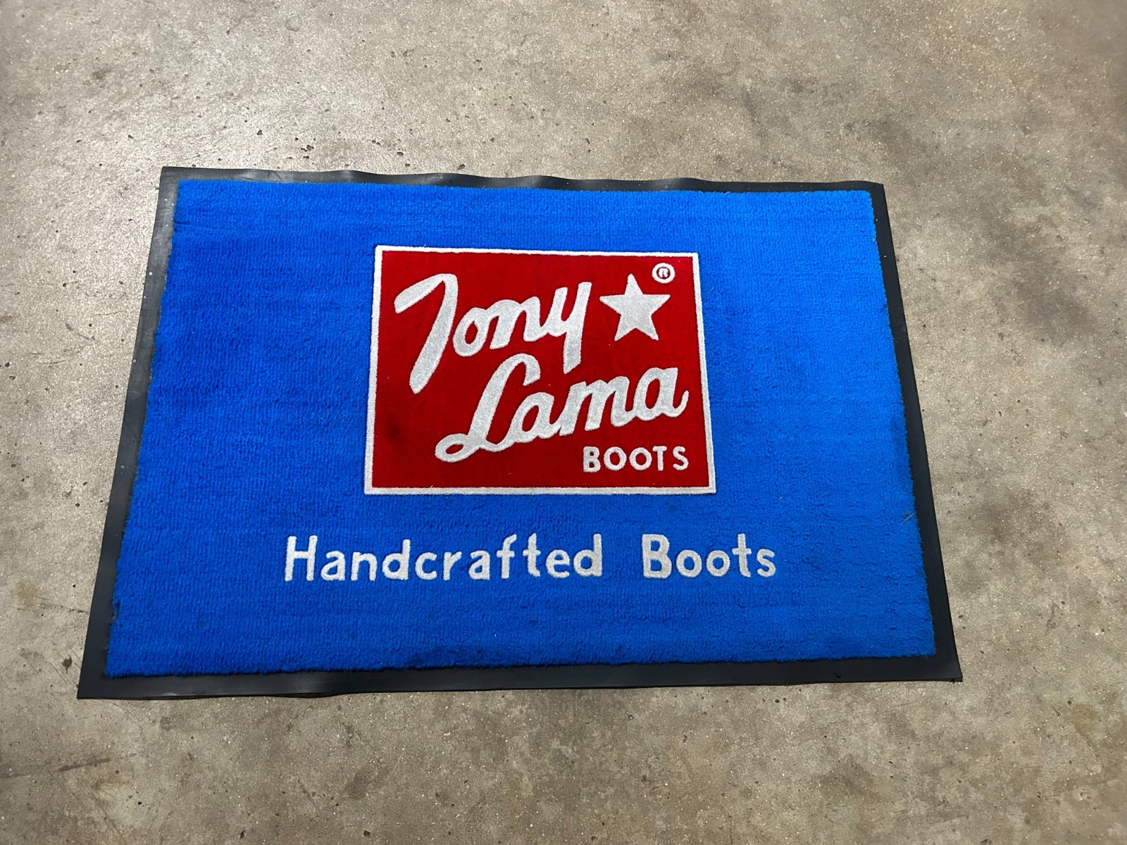 Vintage Tony Lama Mat Boots Advertisement Floor Mat Rug Sign Store Display
