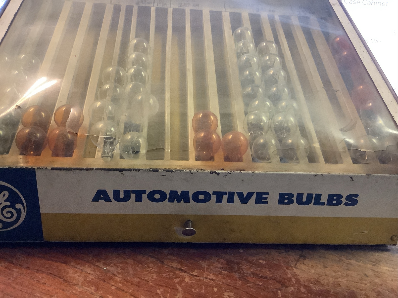 Vintage GE Automotive Light Bulb Store Display Case/Cabinet W/Bulbs