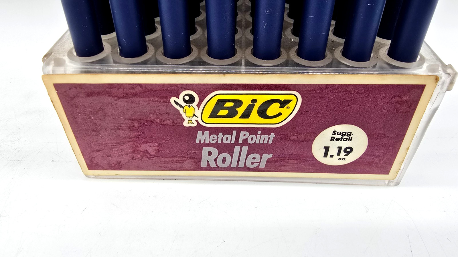 Vintage BIC Metal Point Roller Pens Retail Store Display w/Pens
