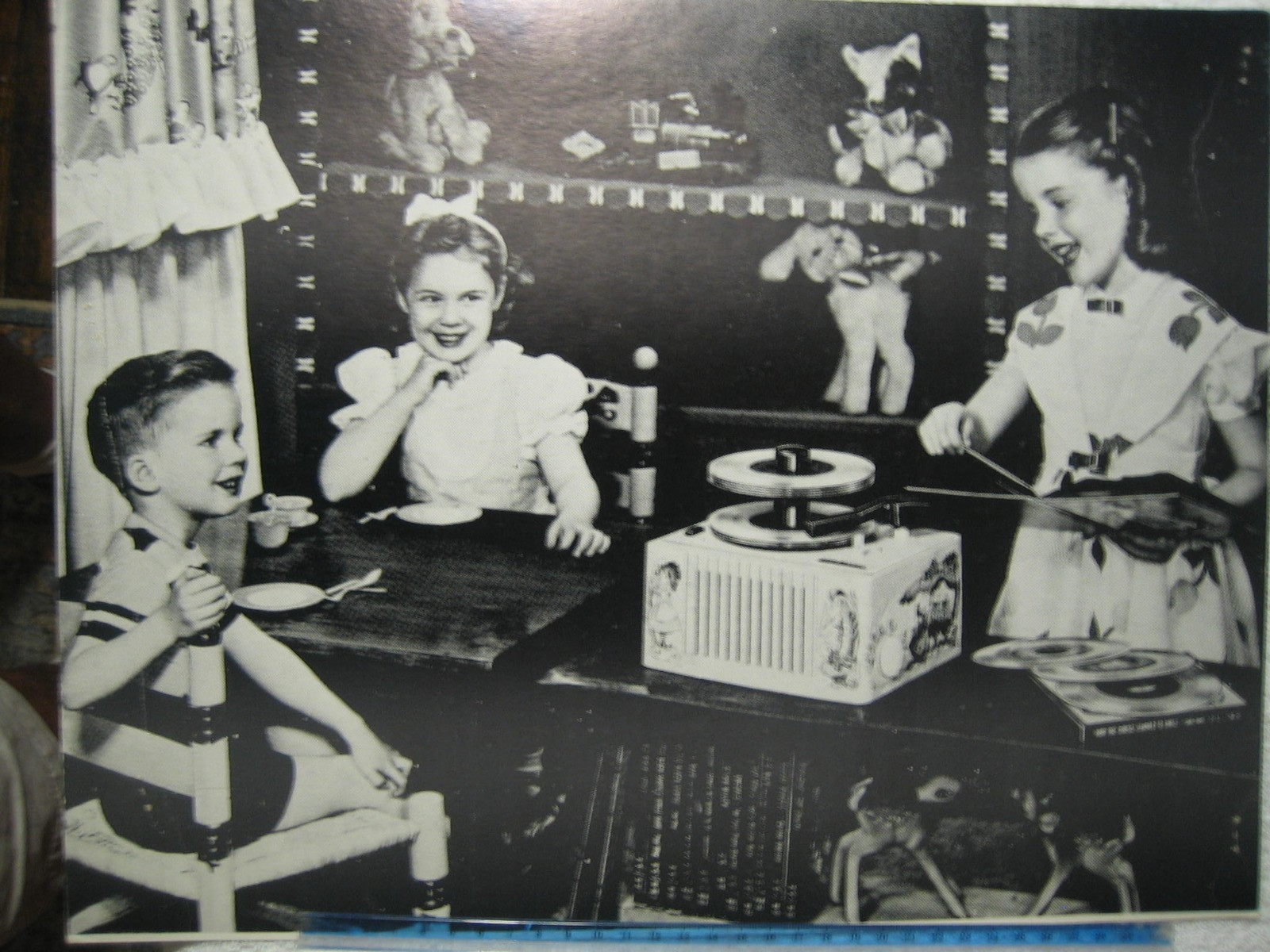 Cardboard Store Display Sign 1960s Children 45rpm Record Player 13inx17in Large!