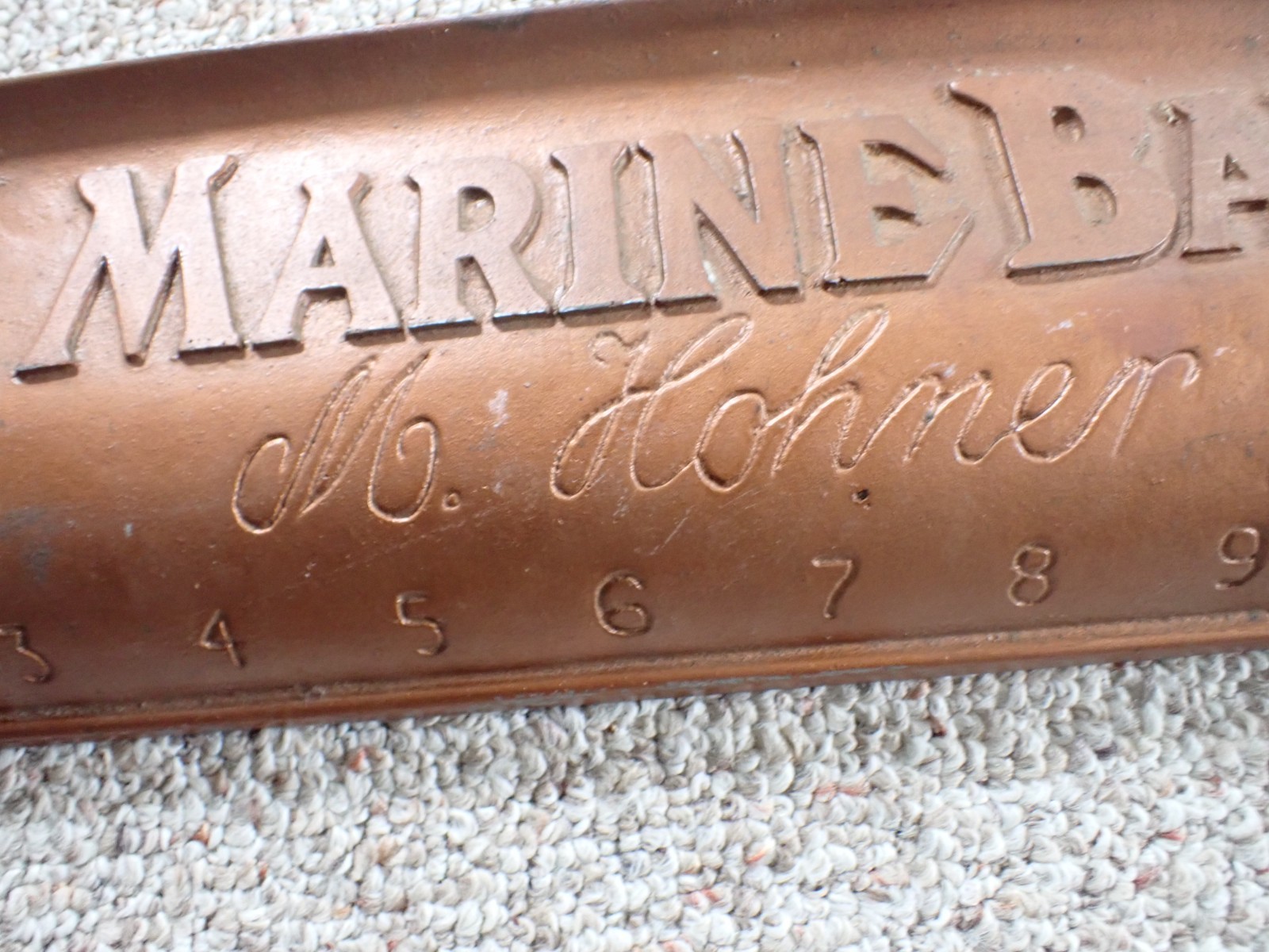 MARINE BAND M. HOHNER HARMONICA DISPLAY SIGN EARLY HARMONICA ADERTISEMENT SIGN