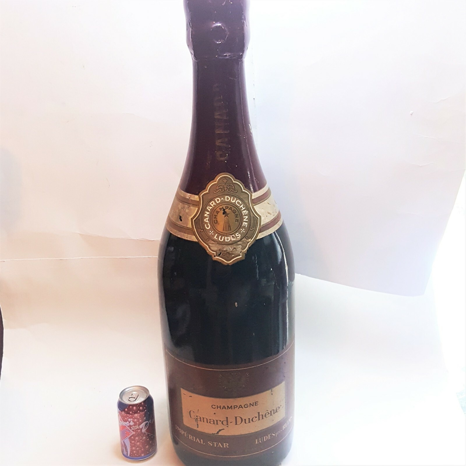 CANARD DUCHENE ADVERTISING 33″ DISPLAY CHAMPANGE BOTTLE FRANCE-VINTAGE RARE XL