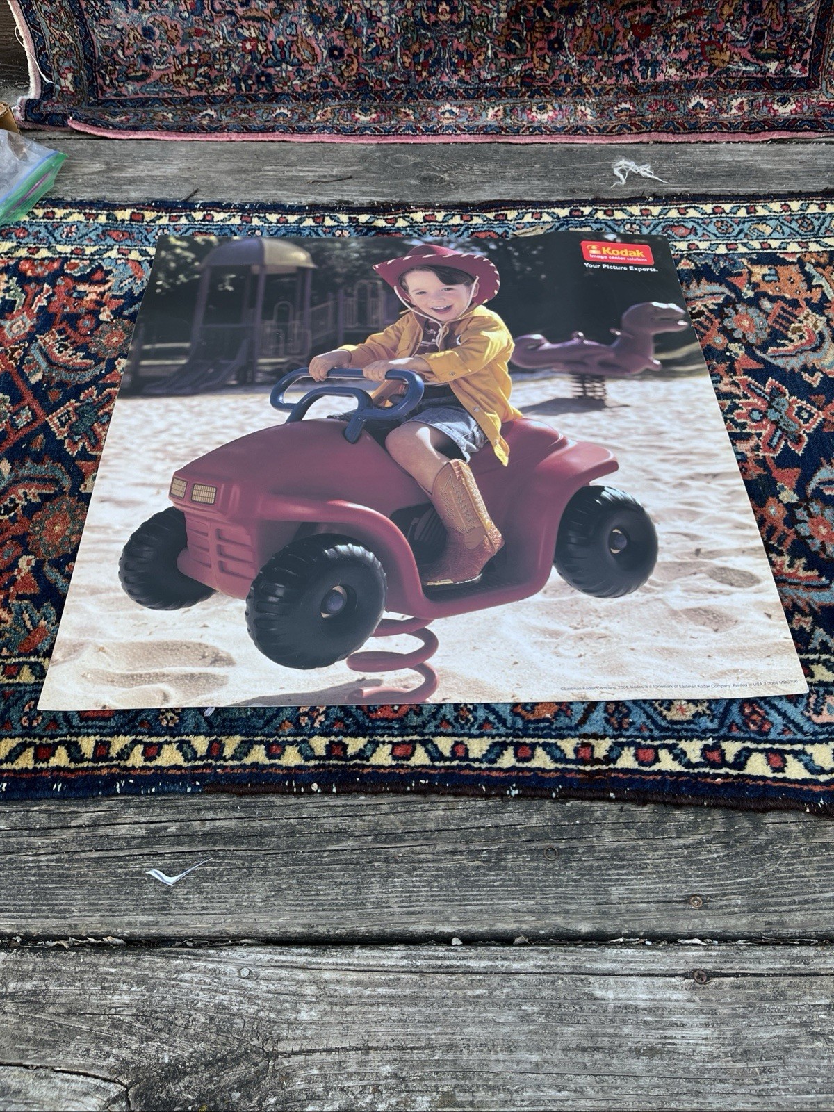 Kodak Film 2004 Store Display Vintage Advertising Sign 24×24 Inches Cute Kid