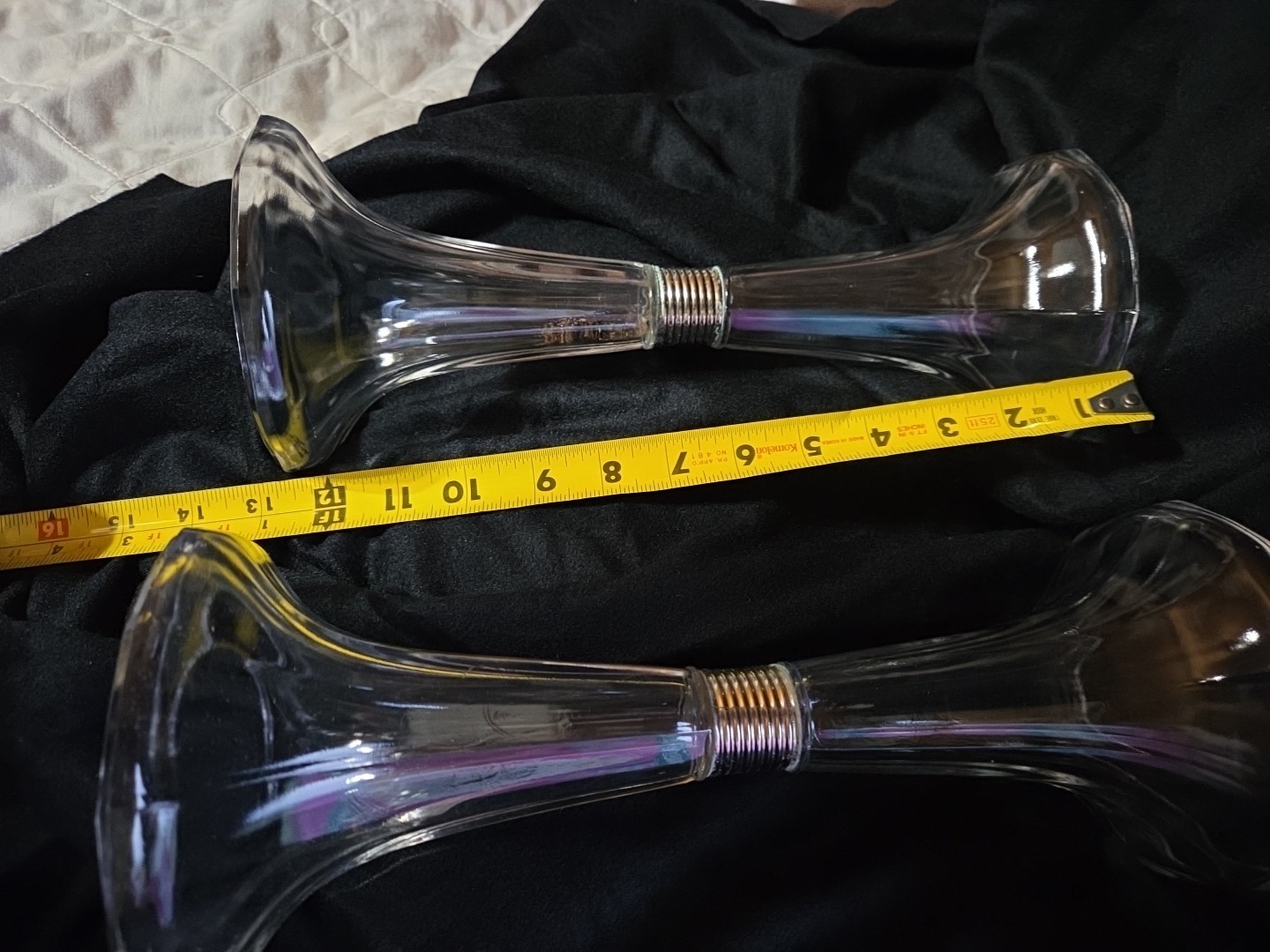 Vtg Two Glass Drugstore Shelf Riser Soda Fountain 12.5″ – Hat Display, Pedestals