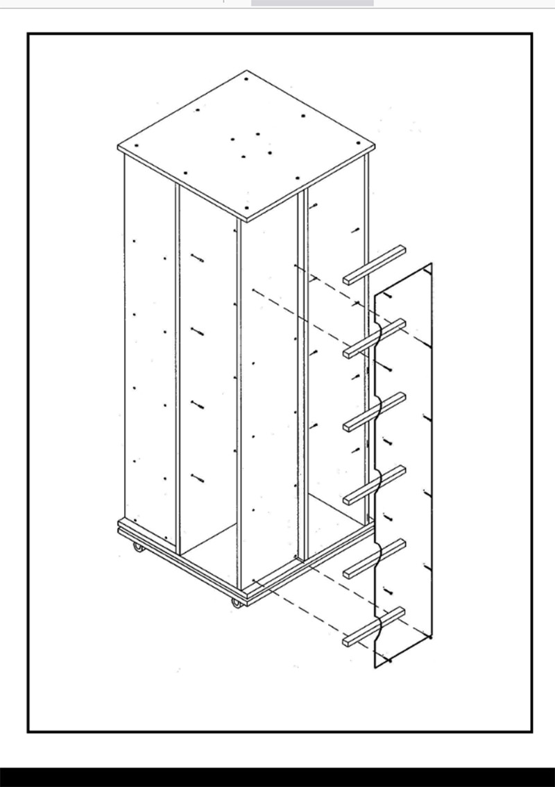 24″W x 24″D x 63″H Revolving T-Shirt Display with Casters – Maple